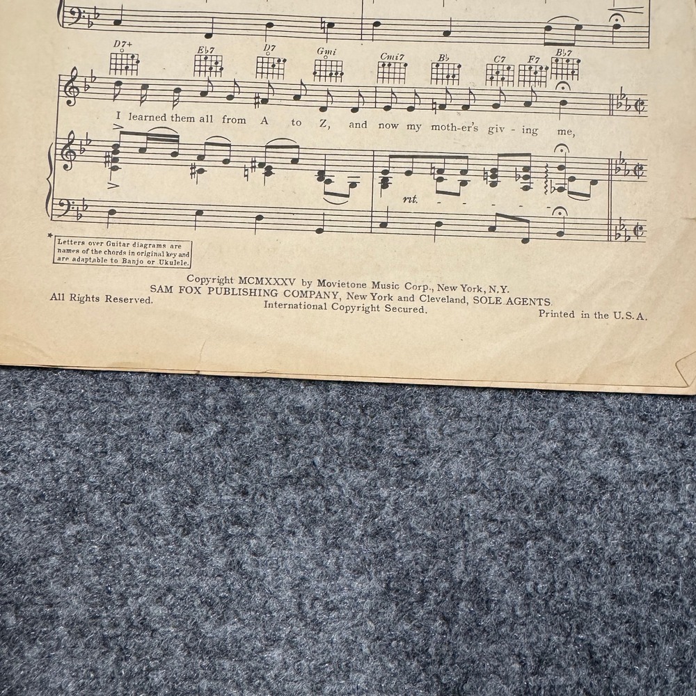 Animal Crackers In My Soup Vintage 1935 Sheet Music From Fox Picture Curly Top - Picture 4 of 7